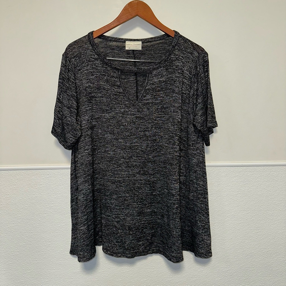 Bobbie Brooks Women’s T-Shirt Size 2X Gray Short Sleeve Top Key Hole Plus Size - Picture 8 of 9